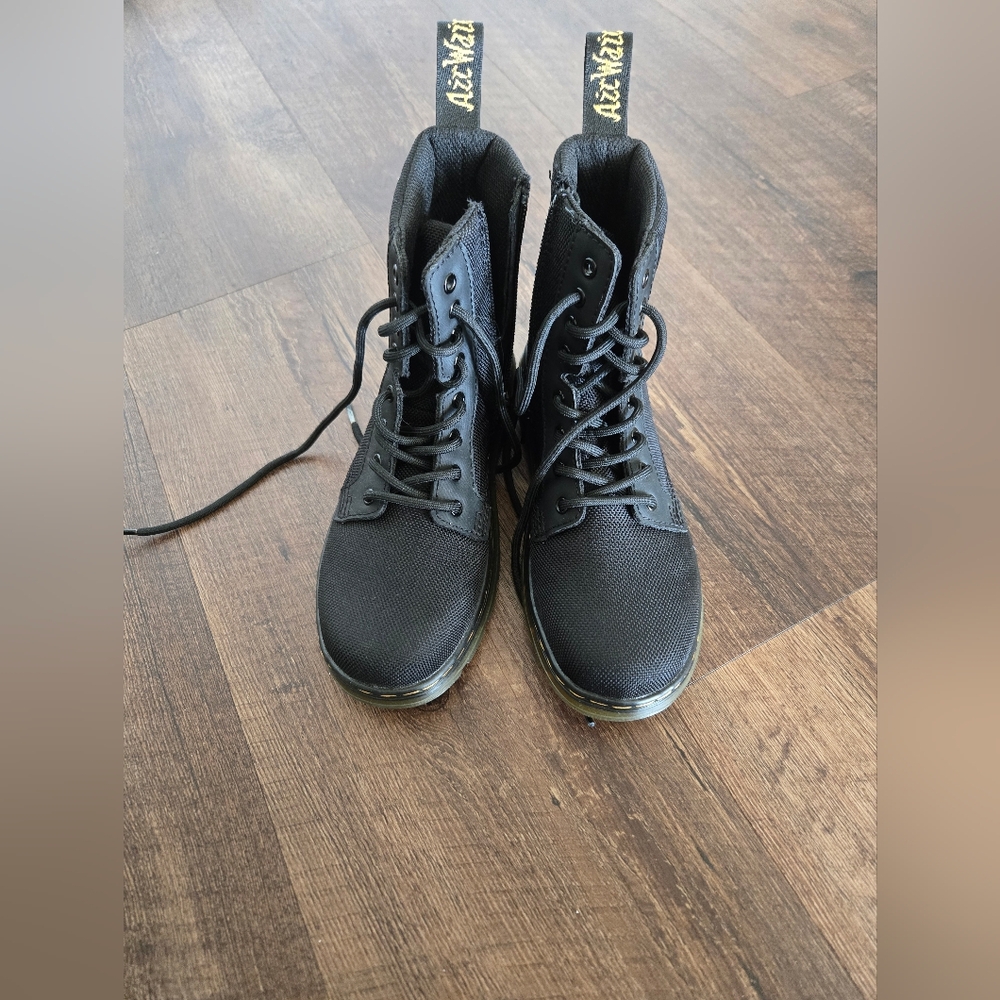 Dr. Martens Black Canvas Kids Boots